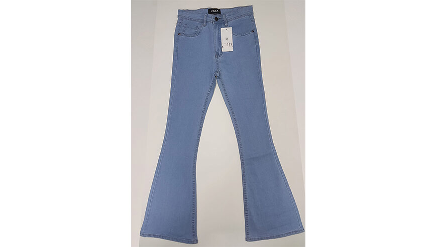 Ladies denim boot cut long pants.