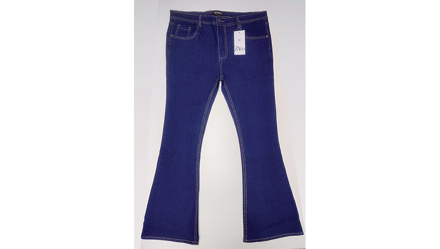 Ladies denim boot cut long pants.