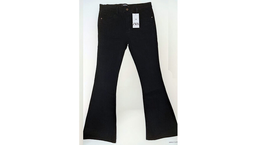 Ladies denim boot cut long pants.