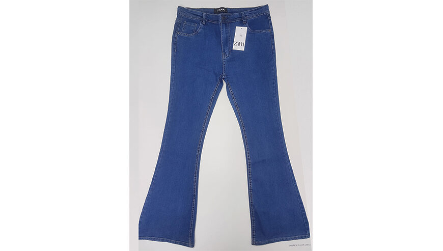 Ladies denim boot cut long pants.