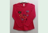 Adult Girl’s Long Sleeve Over Fancy Printed T-shirt