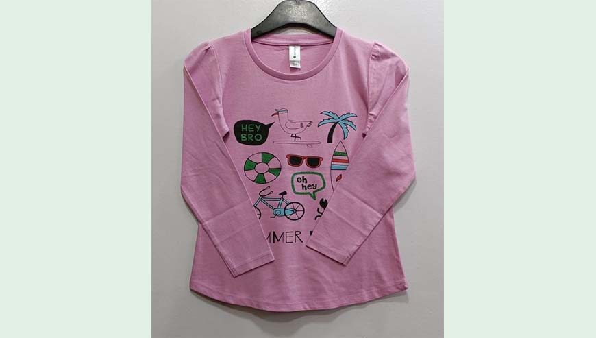 Adult Girl’s Long Sleeve Over Fancy Printed T-shirt