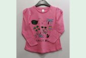 Adult Girl’s Long Sleeve Over Fancy Printed T-shirt