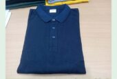 Mens solid long slv polo