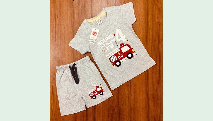 Boys Fancy Half T-Shirt Set